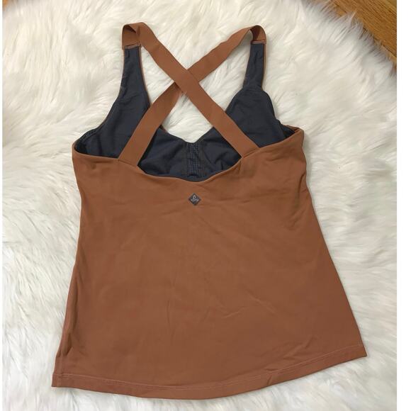 Prana Layna Active Cross Back Shelf Bra Removable Padded Tank Small - Picture 4 of 9